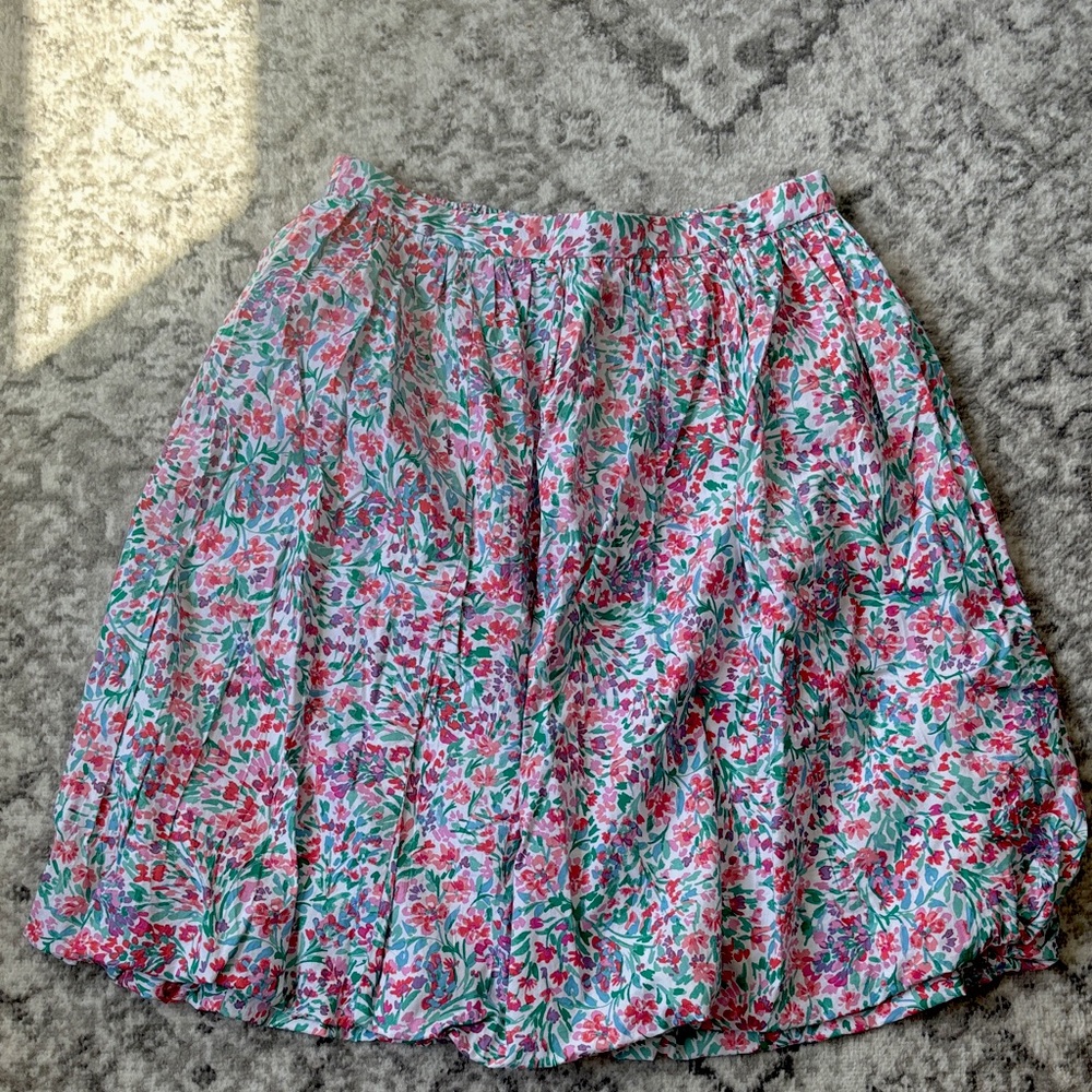 J. Crew Floral Mini Skirt - Pink and Green